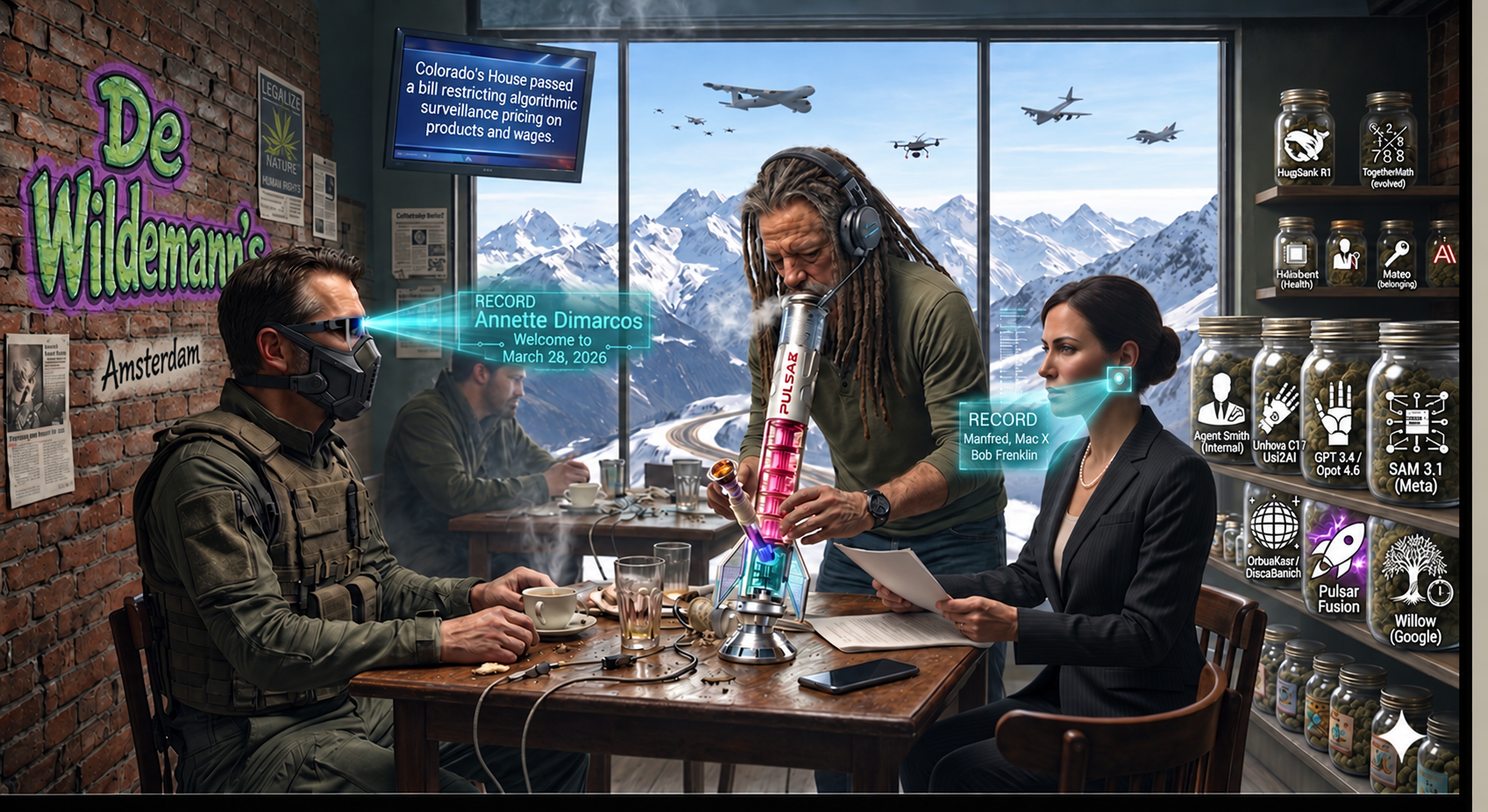 Surveillance Pricing and Pulsar Plasma Meeting: Macx, Bob Franklin, and Annette