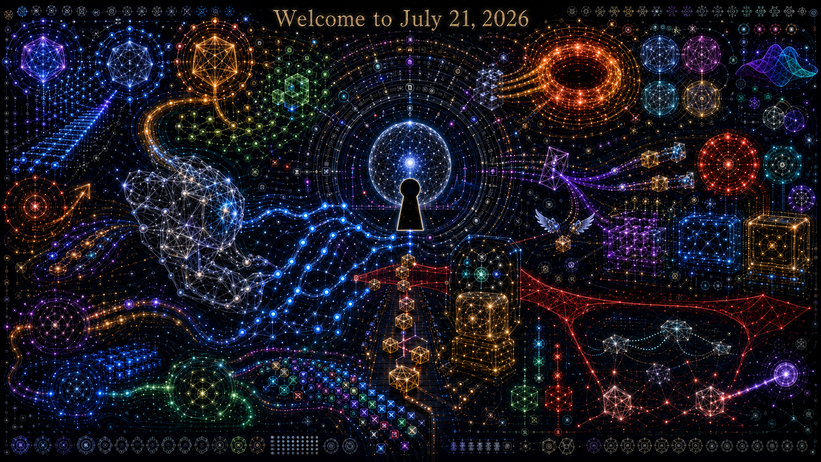 AI Native Agent Version of Quadriptych to Accompany Dr. Alex Wissner-Gross’s “Welcome to July 21, 2026” edition of The Innermost Loop